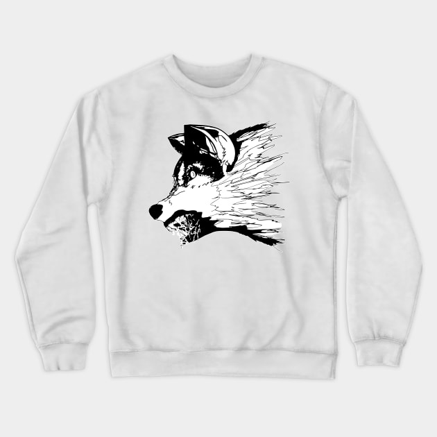 Angry Wolf Crewneck Sweatshirt by euglenii